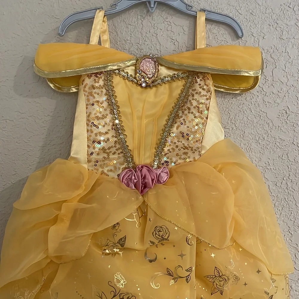 Disney Yellow Princess Belle Dress Costume with Pink Accents